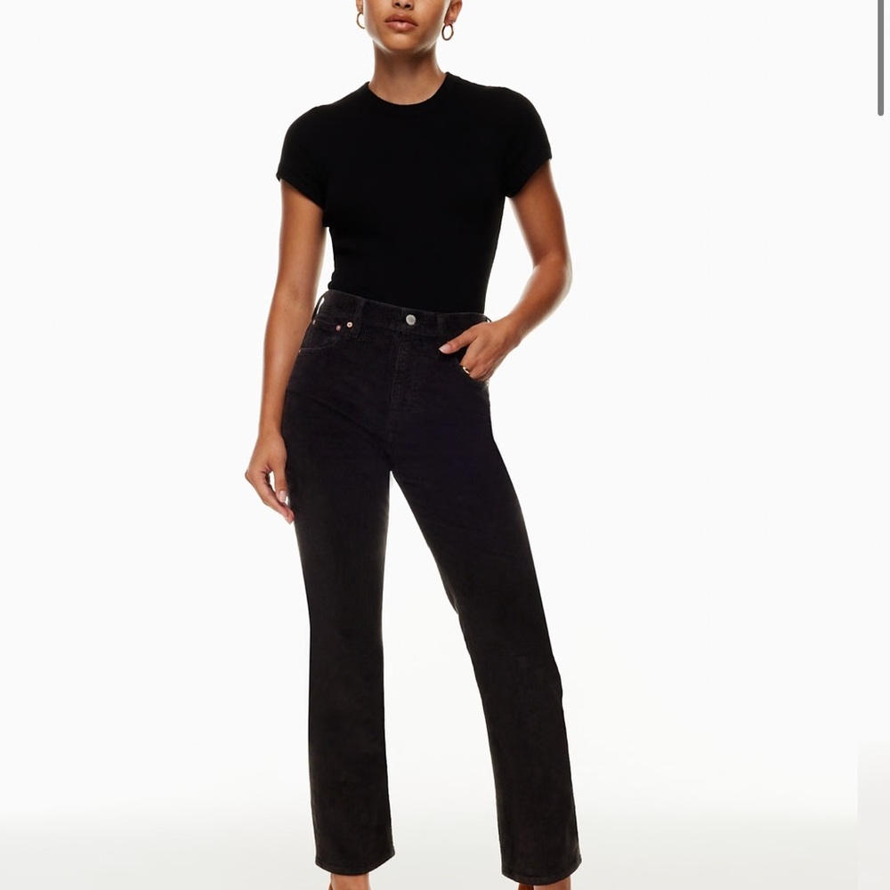 Aritzia Denim Forum Black Straight Leg Jeans